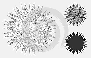 Microbe Spore Vector Mesh Wire Frame Model and Triangle Mosaic Icon