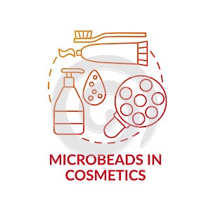 Microbeads in cosmetics concept icon photo