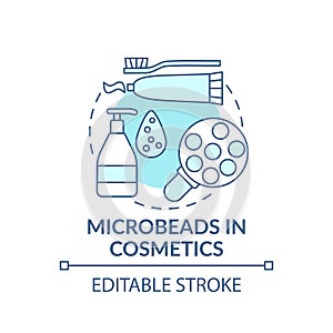 Microbeads in cosmetics concept icon photo