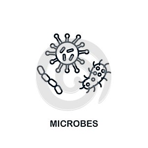 Microbes icon. Line style element from hygiene collection. Thin Microbes icon for web design and infographics