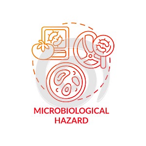 Microbiological hazard red gradient concept icon