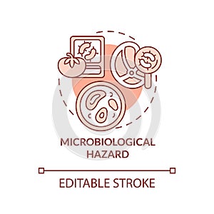 Microbiological hazard terracotta concept icon