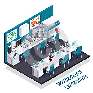 Microbiology Laboratory Isometric Composition