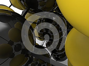 Microbiology reflective structure 3D illustration