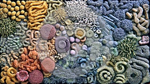 Microbiome and probiotics supporting digestive system and wellness care