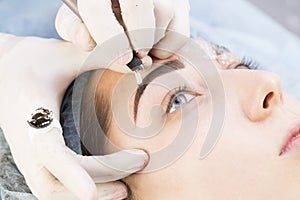 Microblading eyebrows workflow