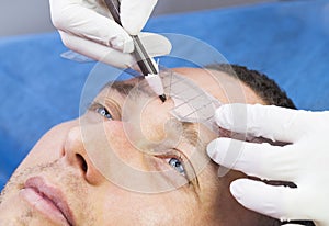 Microblading eyebrows workflow