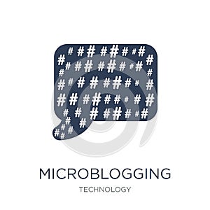 Microblogging icon. Trendy flat vector Microblogging icon on white background from Technology collection