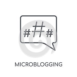 Microblogging linear icon. Modern outline Microblogging logo con