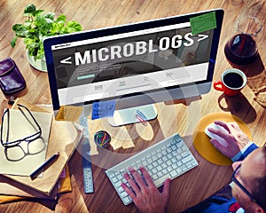 Microblogs Blogging Social Media Online Concept