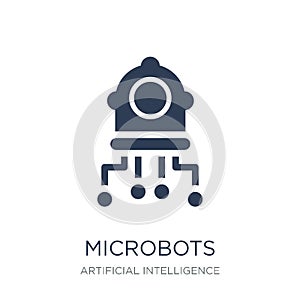 Microbots icon. Trendy flat vector Microbots icon on white backg