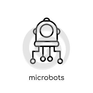 Microbots icon. Trendy modern flat linear vector Microbots icon