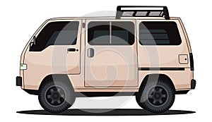 Microbus vector template design , side view