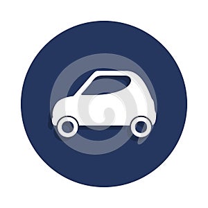 microcar icon in badge style. One of cars collection icon can be used for UI, UX photo