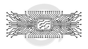 Microchip and Binary Code Vector Art, vector design Generative AI