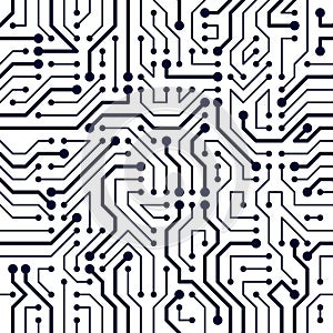 Microchip board seamless pattern, vector background.