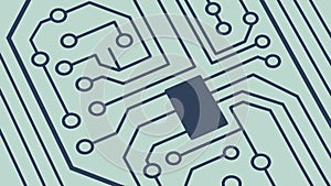 Microchip on Circuit Board: Digital Tech Electronic Devices, vector design Generative AI