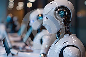 A microchip on a circuit board with glowing lights represents modern electronics and technology AIG62