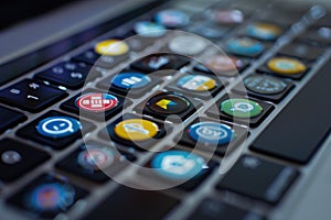 A microchip on a circuit board with glowing lights represents modern electronics and technology AIG62