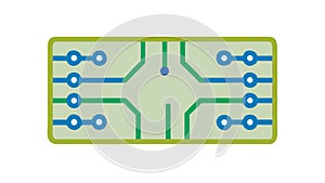 Microchip Circuit Board Icon for Advanced Tech, vector design Generative AI