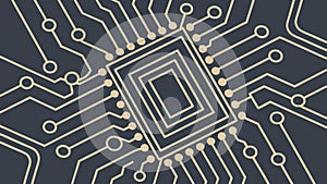 Microchip Circuit Board Pattern. Advanced Technology Vector Background, vector design Generative AI