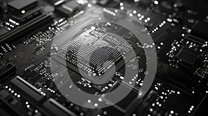 Microchip on circuit board processing data