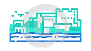 Microchip with Circuit Lines. Processor Technology, vector design Generative AI