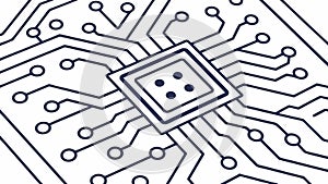 Microchip with Circuitry, Digital Technology, Advanced Computing vector design Generative AI