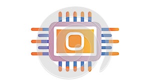 Microchip CPU Icon, Computer Processor, vector design Generative AI
