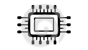Microchip or CPU Icon, Representing Technology or Processor, vector design Generative AI