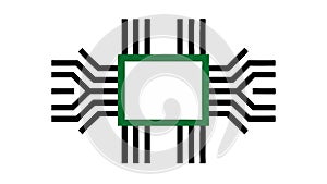 Microchip or CPU icon, for technology, computing, or innovation, vector design Generative AI