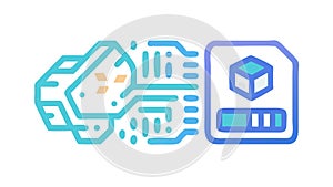Microchip Data Processing: Advanced Electronic Components, vector design Generative AI
