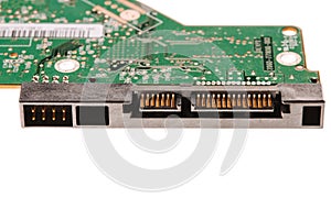 Microchip from HDD isolated on white