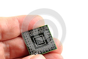 Microchip in the human hand