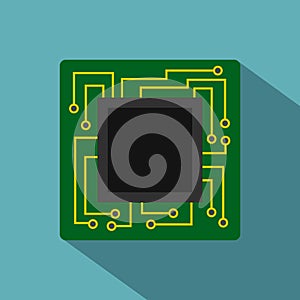 Microchip icon, flat style