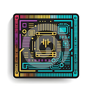 Microchip icon, microchip symbol, microprocessor vector illustration.