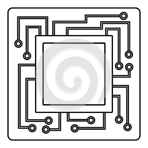 Microchip icon outline