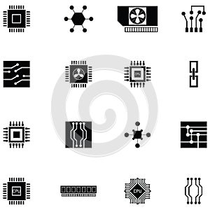 Microchip icon set photo