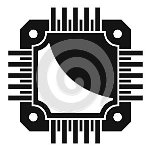 Microchip icon simple vector. Cpu circuit