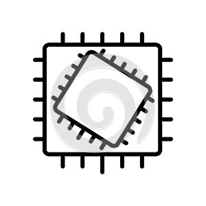 Microchip icon vector isolated on white background, Microchip sign