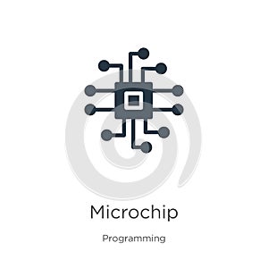 Microchip icon vector. Trendy flat microchip icon from programming collection isolated on white background. Vector illustration