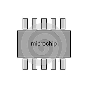 Microchip icon on white