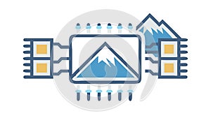 Microchip with Image Processor - Digital Graphics AI, vector design Generative AI