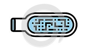 Microchip Integration in Science Flask Icon, vector design Generative AI