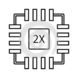 Microchip Line Vector icon which can easily modify or edit