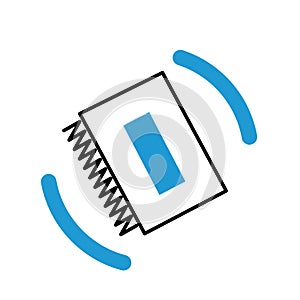 Microchip outline tech icon. Vector