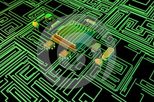 Microchip, power and speed. Presentation of the new microchip. Processor of a computer. Cpu