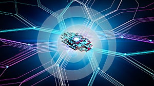 Microchip, power and speed. Presentation of the new microchip. Processor of a computer. Cpu