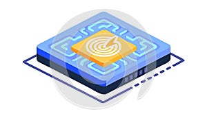 Microchip Processing Data: AI, Computing, Technological Intelligence, vector design Generative AI