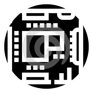 Microchip processor circuit board representing digital technology